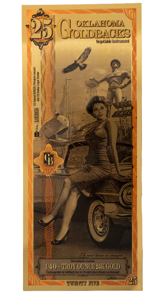 Oklahoma  1/40th Troy OZ 24KT Gold (25) 2025