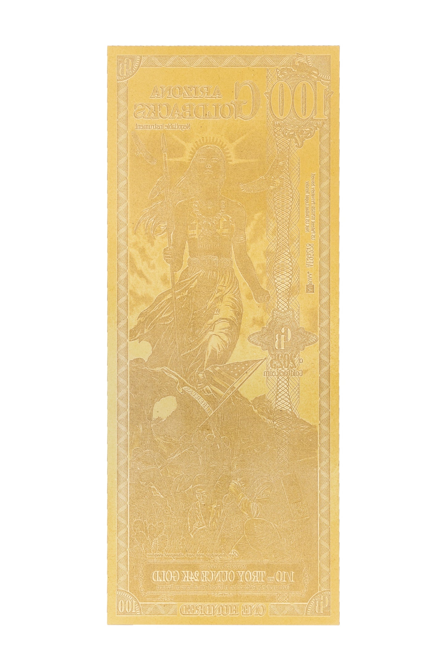 100 Arizona Goldback Gold Note