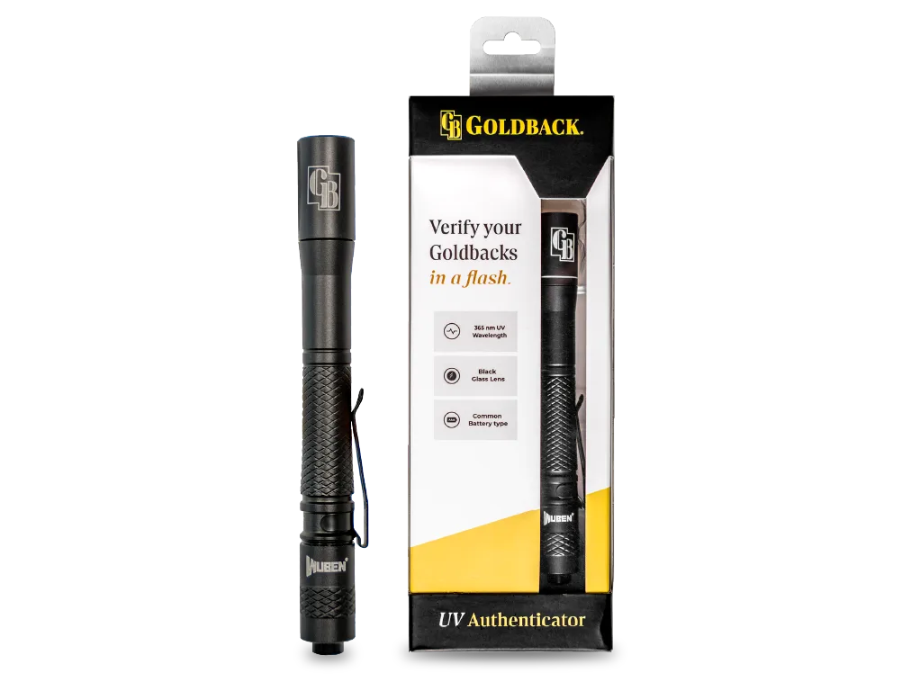 Goldback UV Authenticator – Verify Goldback Notes Instantly — .9999 Fine 24k Gold Goldback