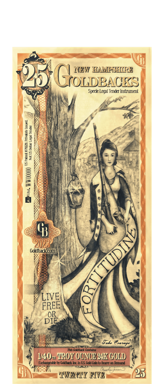 New Hampshire 1/40 Troy OZ oro de 24 quilates (25)