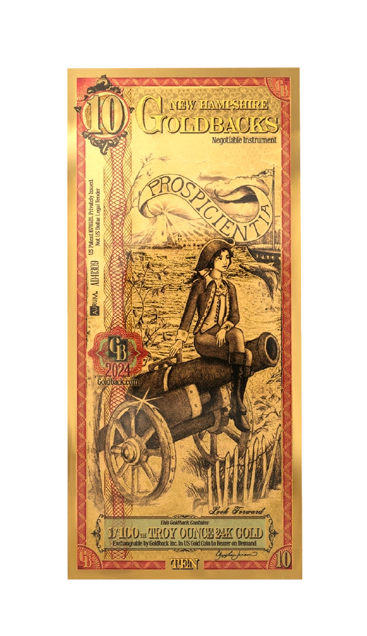 New Hampshire 1/100 Troy OZ oro de 24 quilates (10)