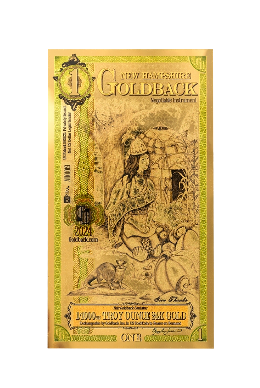 New Hampshire 1/1000th Troy OZ 24KT Gold (1) 2024
