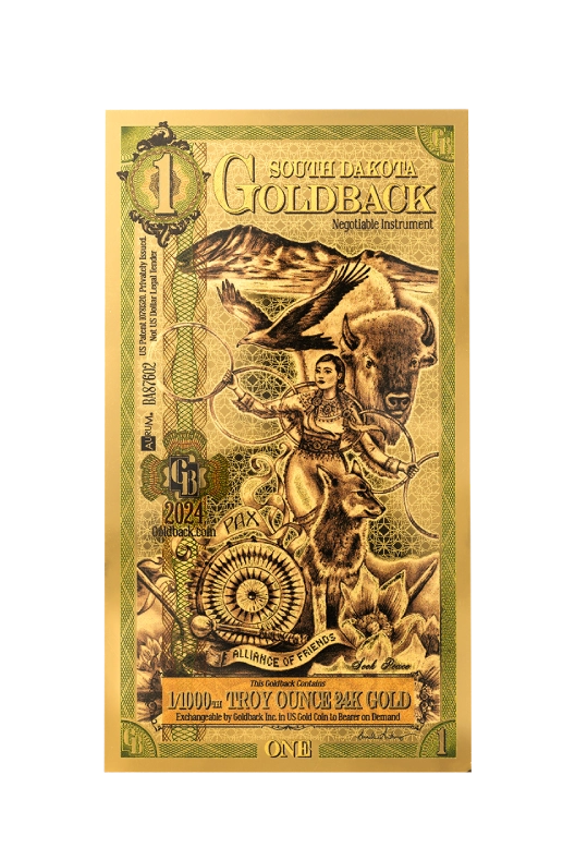 Dakota del Sur 1/1000 Troy OZ Oro de 24 quilates (1)
