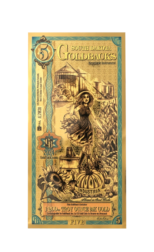 South Dakota 1/200th Troy OZ 24KT Gold (5) 2024