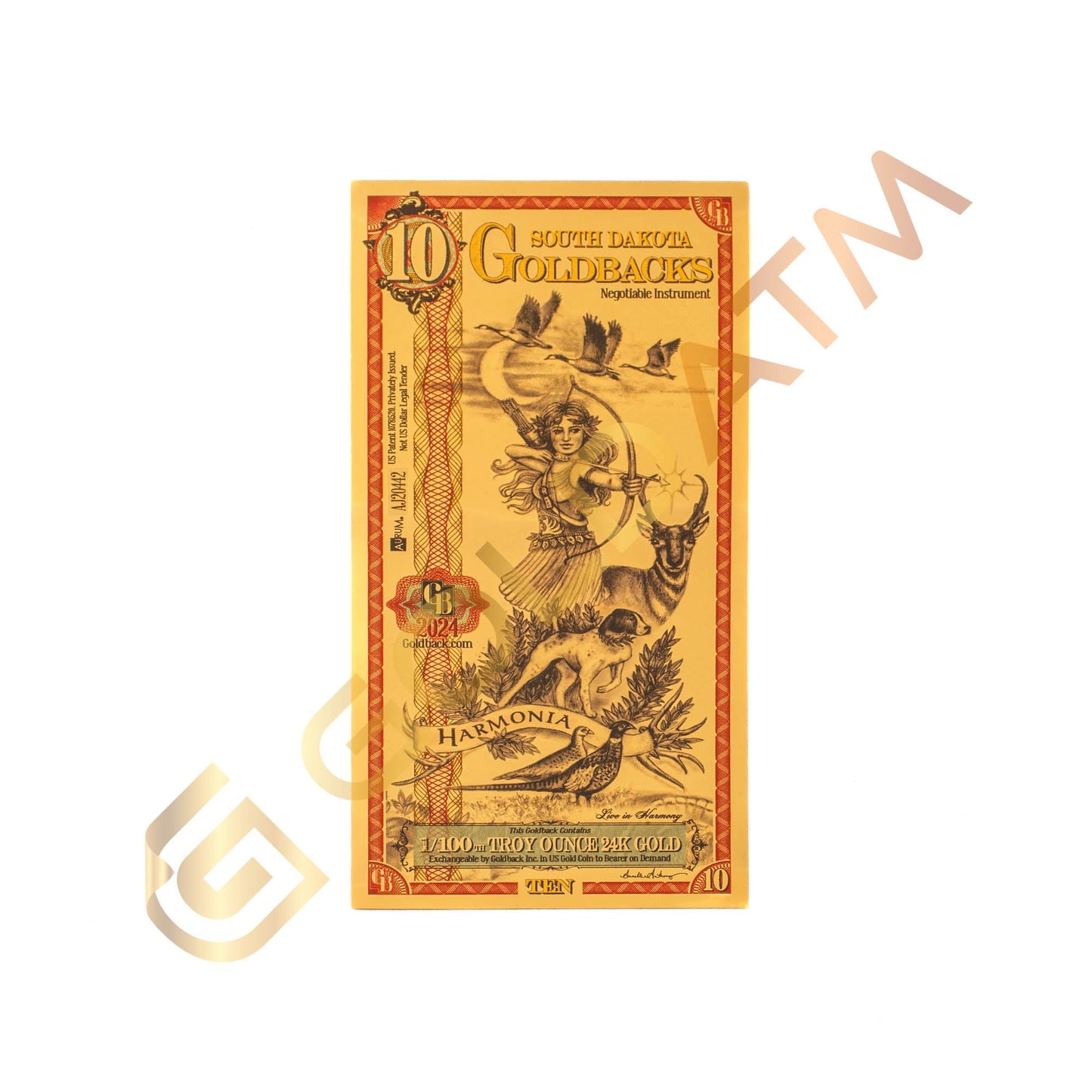 Dakota del Sur 1/100 Troy OZ Oro 24KT (10)