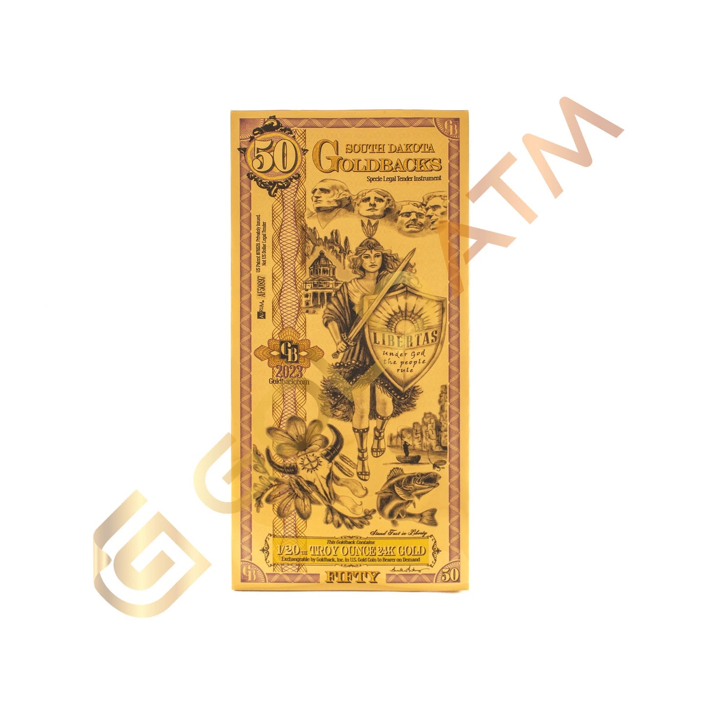Dakota del Sur 1/20 Troy OZ Oro 24KT (50)