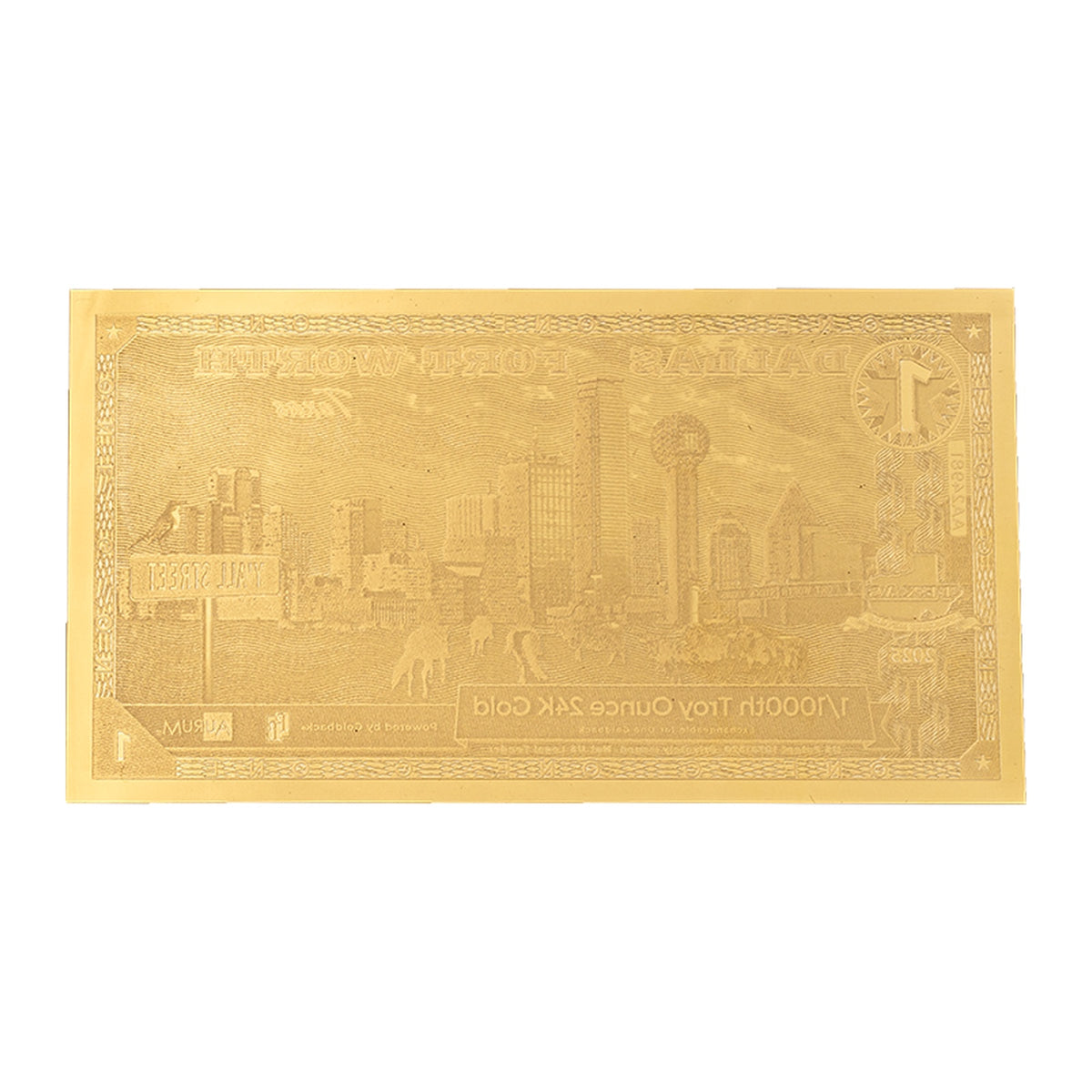 1 Dallas Goldback Gold Note — 24k Gold Goldback
