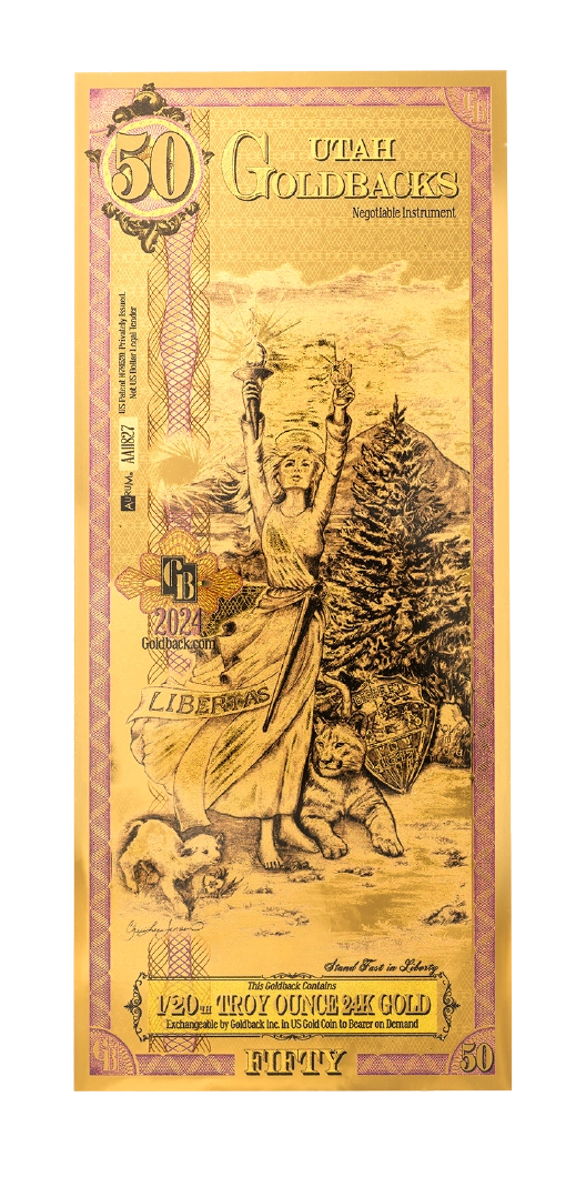 Utah 1/20th Troy OZ 24KT Gold (50) 2024
