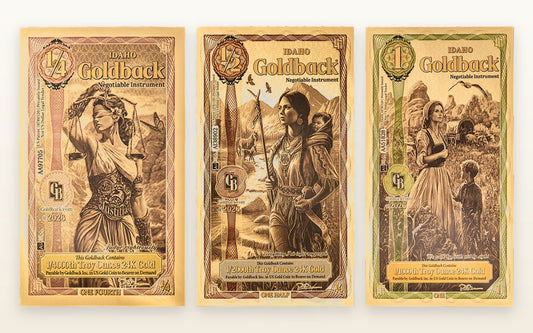 Idaho 3-Note Starter Bundle — the 1/4, 1/2, and 1 Idaho Goldbacks
