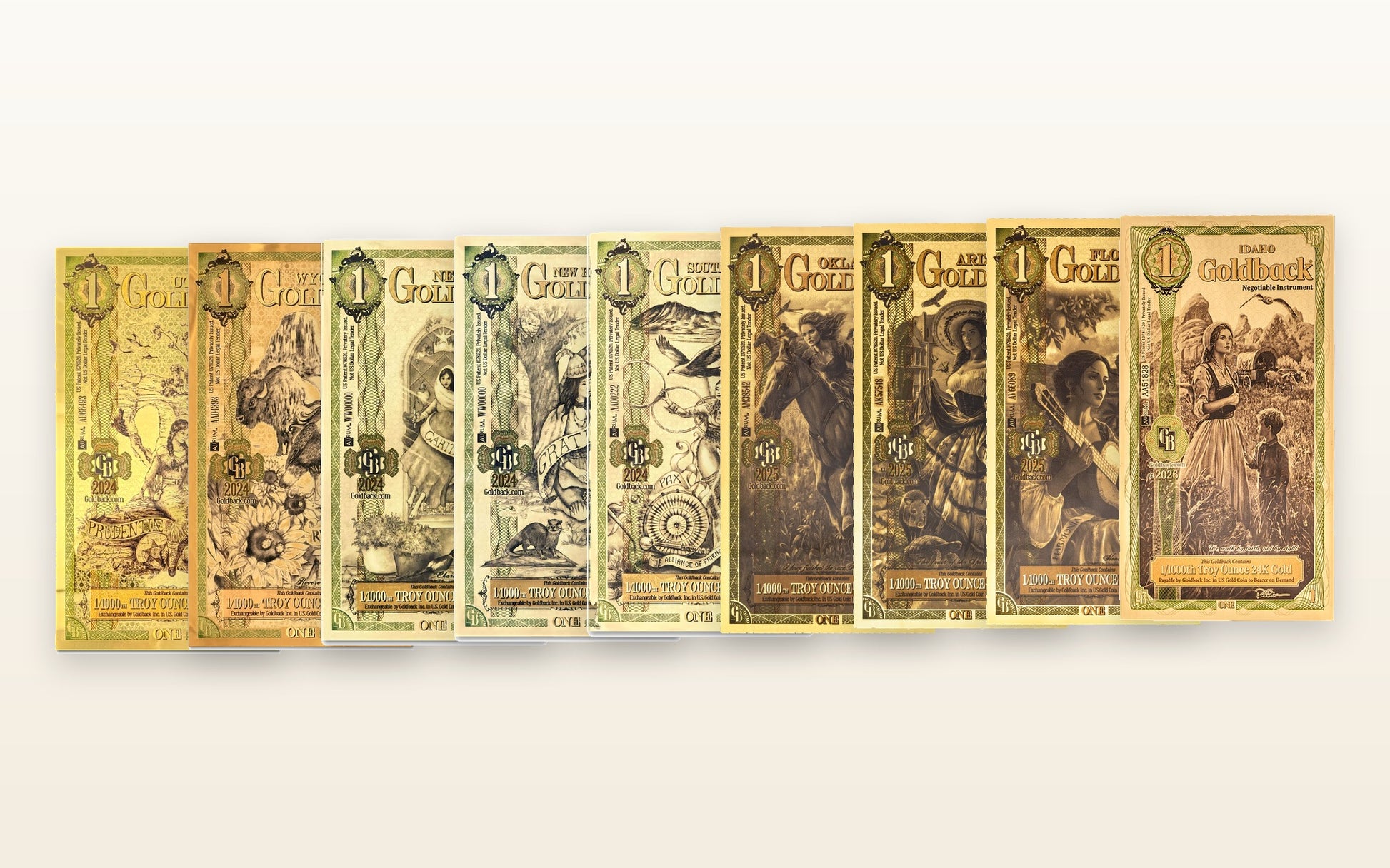 1 Goldback — All States Set