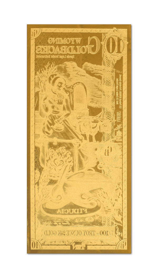 Wyoming 1/100 Troy OZ oro de 24 quilates (10)