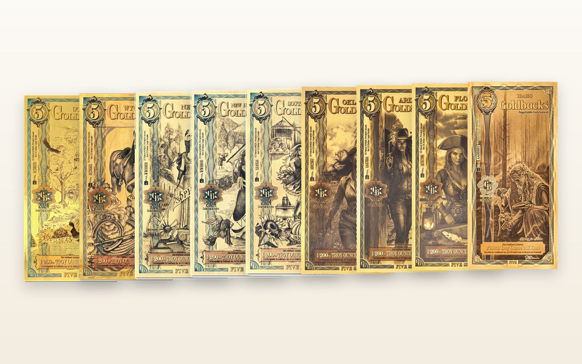 5 Goldback — All States Set