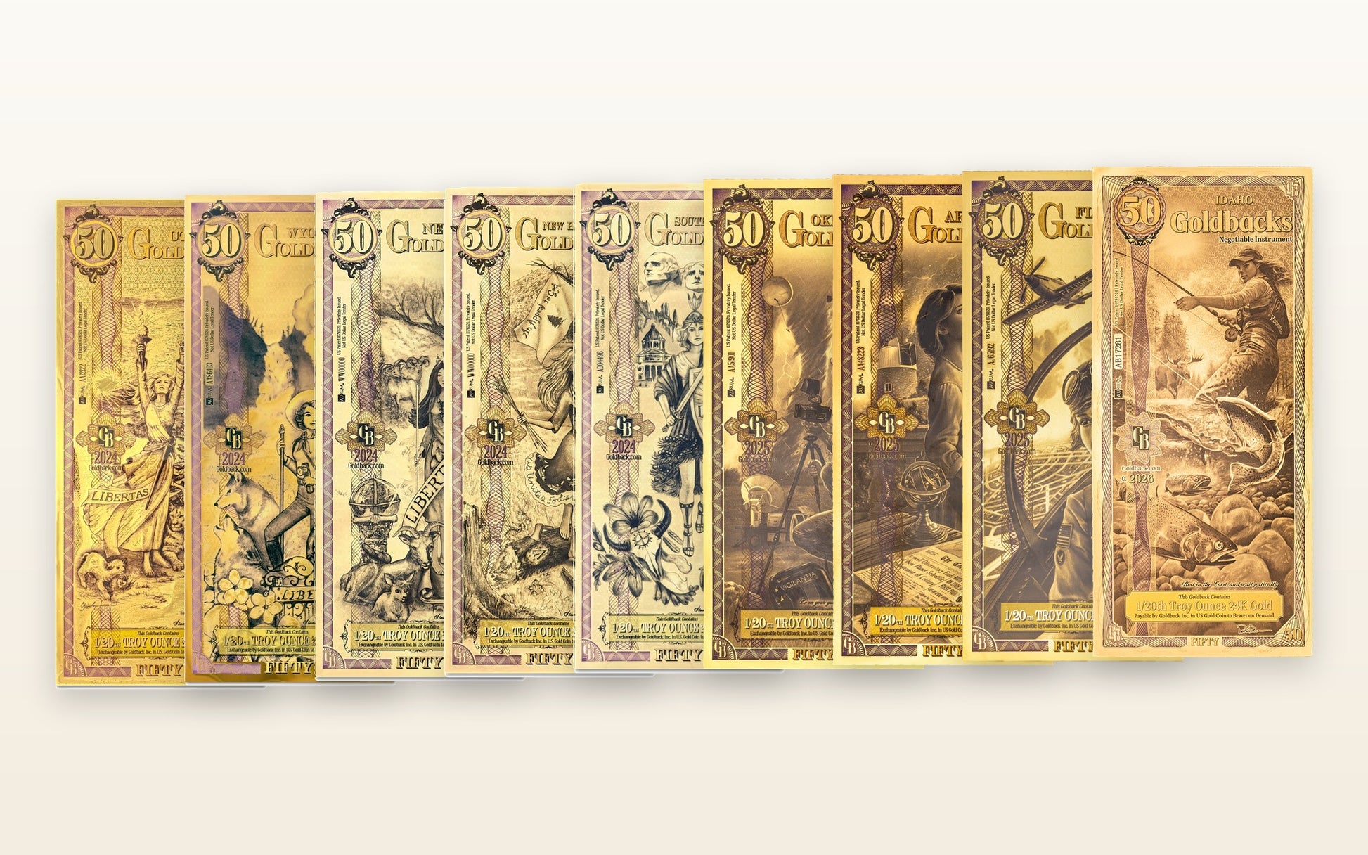 50 Goldback — All States Set