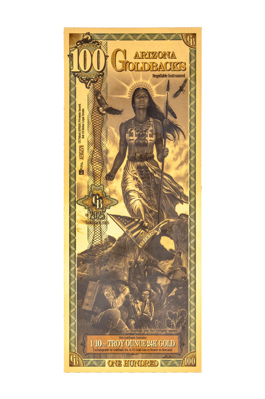 100 Arizona Goldback Gold Note