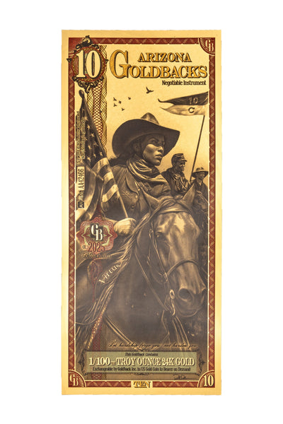 10 Arizona Goldback Gold Note