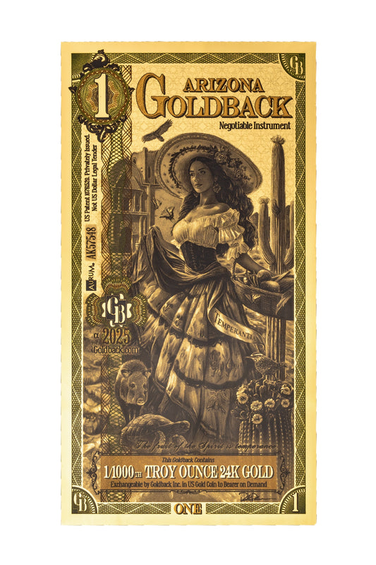 1 Arizona Goldback Gold Note