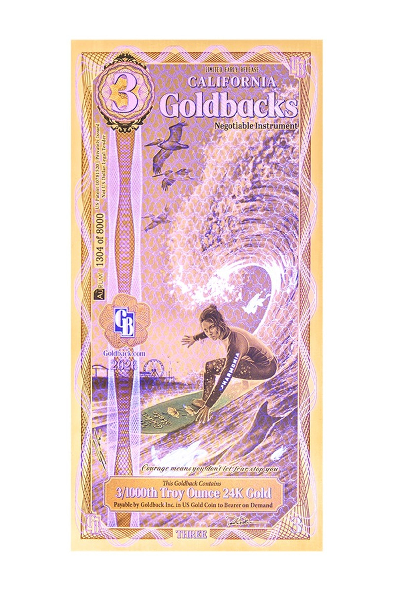 California LER 3 Goldback — under UV light (hidden sea turtle)