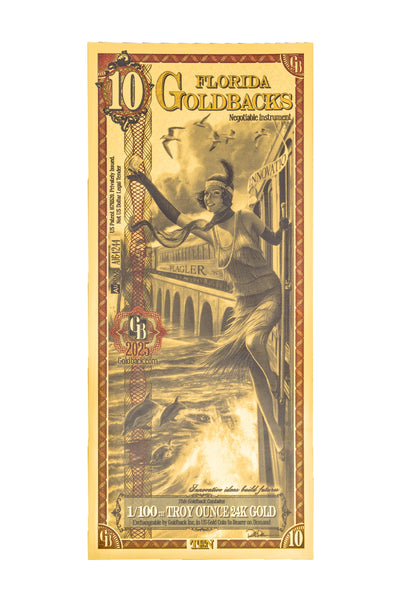 10 Florida Goldback Gold Note