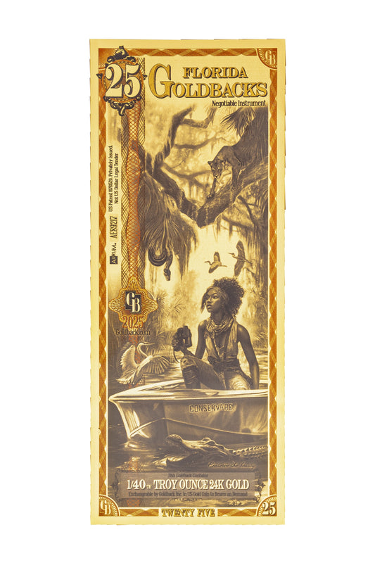 25 Florida Goldback Gold Note