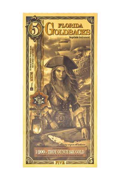 5 Florida Goldback Gold Note