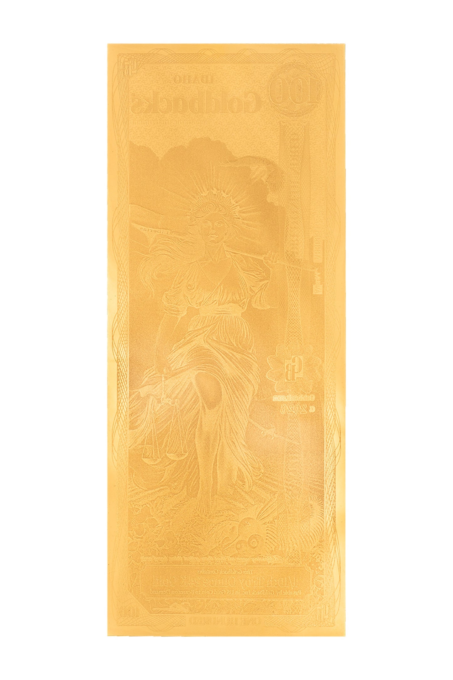 100 Idaho Goldback Gold Note