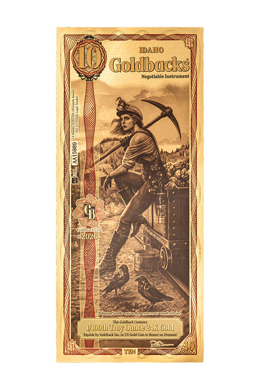 10 Idaho Goldback Gold Note