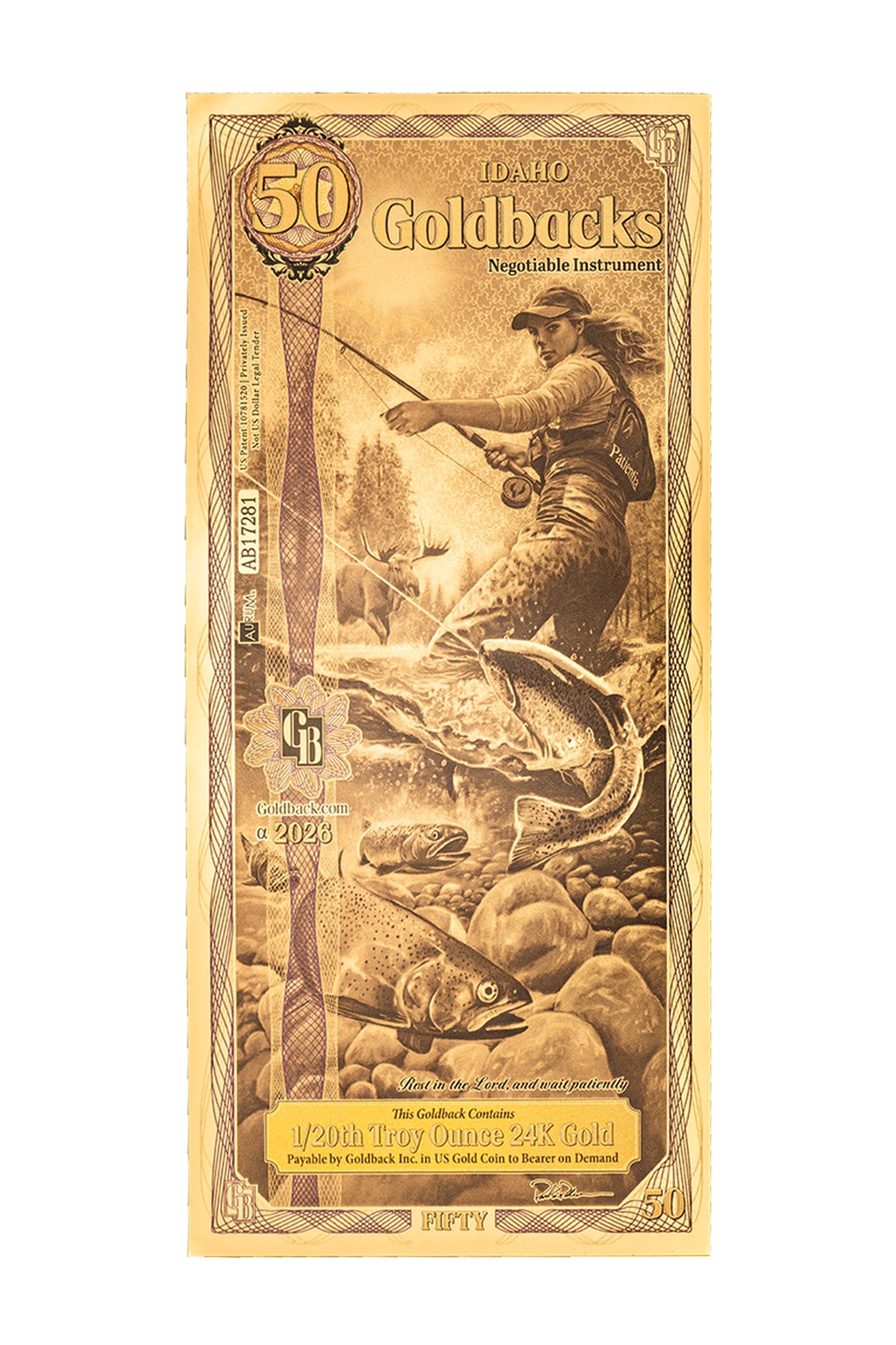 50 Idaho Goldback Gold Note