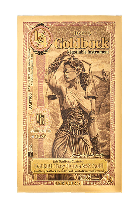 ¼ Idaho Goldback Gold Note