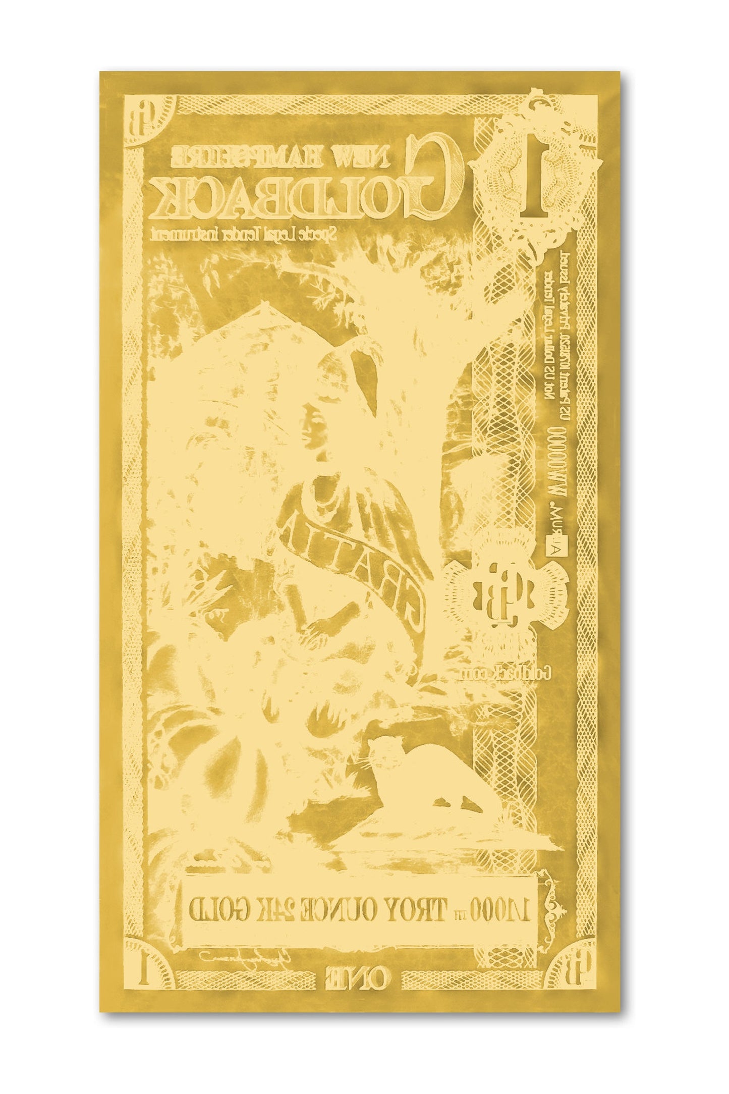 1 New Hampshire Goldback Gold Note