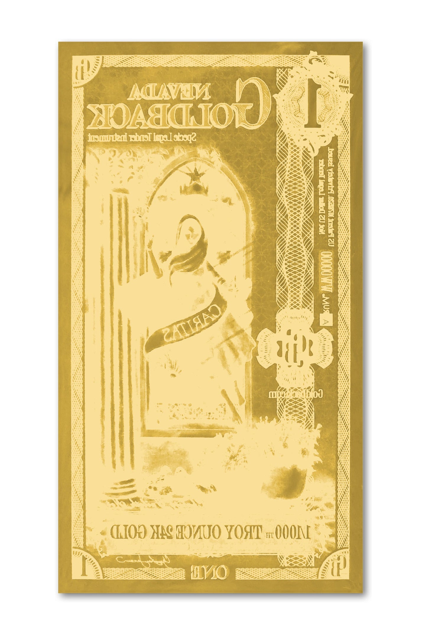 Nevada 1/1000 Troy OZ Oro de 24 quilates (1) 