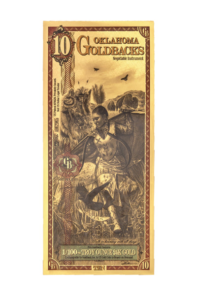 10 Oklahoma Goldback Gold Note