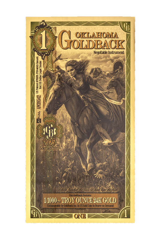 1 Oklahoma Goldback Gold Note