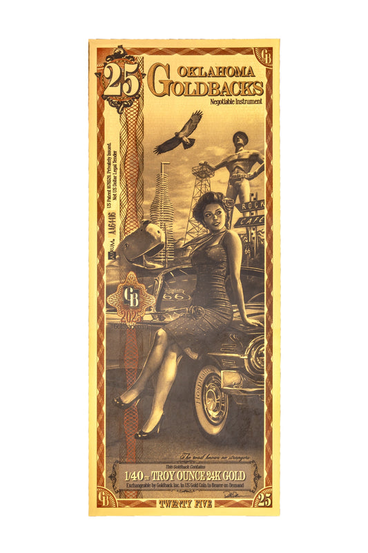 25 Oklahoma Goldback Gold Note