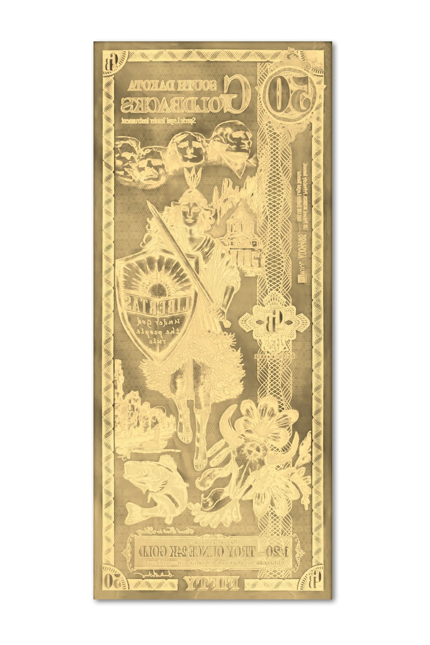 Dakota del Sur 1/20 Troy OZ Oro 24KT (50) 