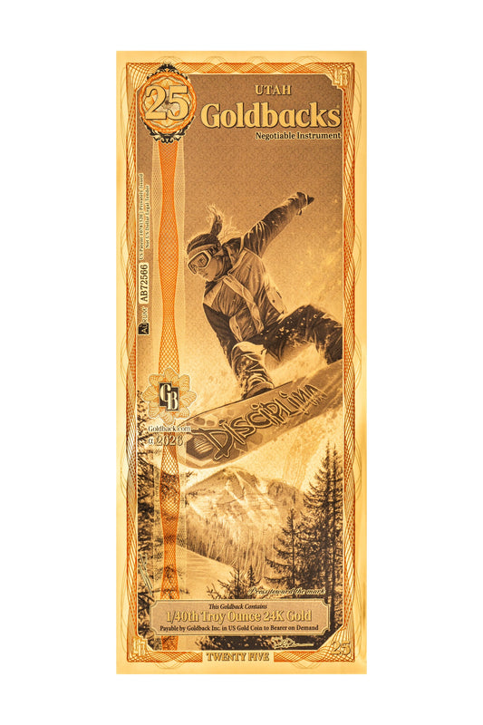 25 Utah Goldback Gold Note (2026 Alpha) — 24k Gold Goldback