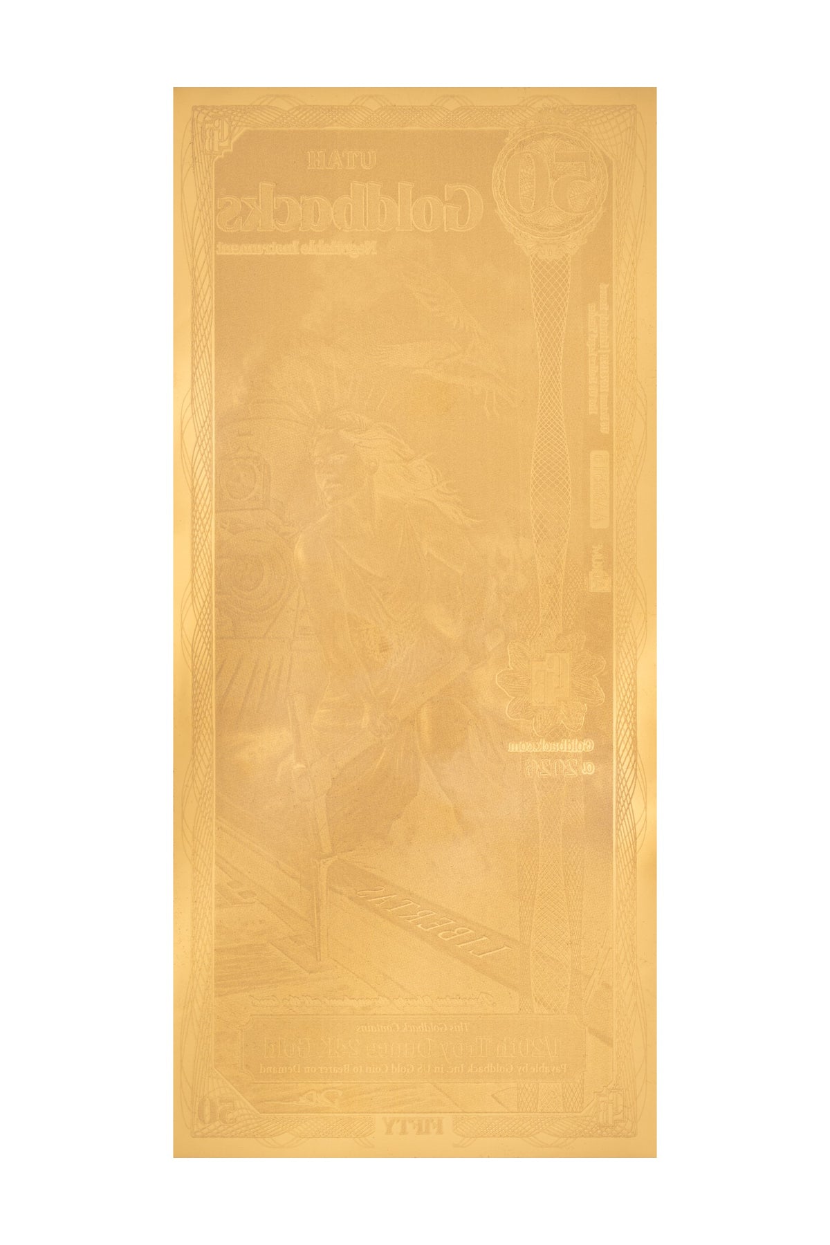50 Utah Goldback Gold Note (2026 Alpha) — 24k Gold Goldback