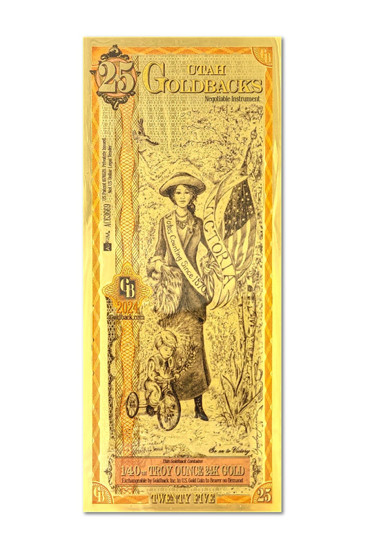 Utah 1/40 Troy OZ oro de 24 quilates (25) 