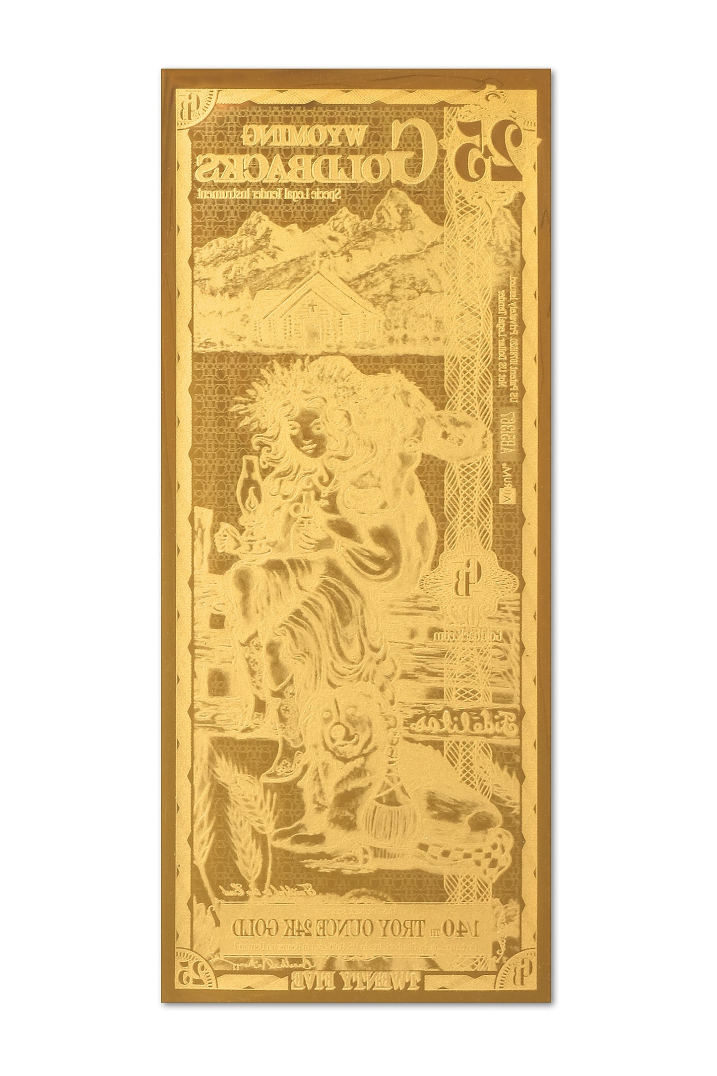 25 Wyoming Goldback Gold Note