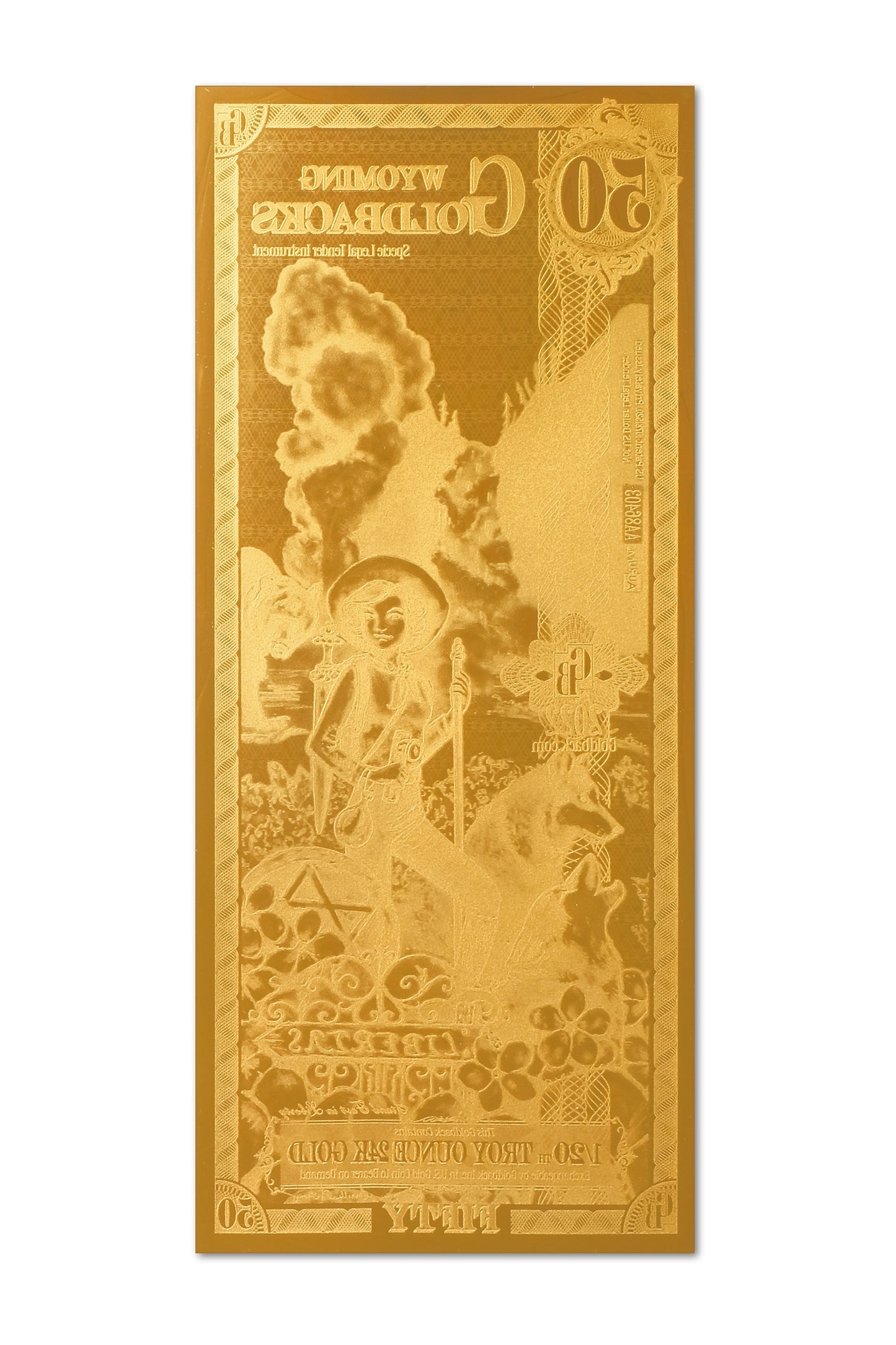 50 Wyoming Goldback Gold Note