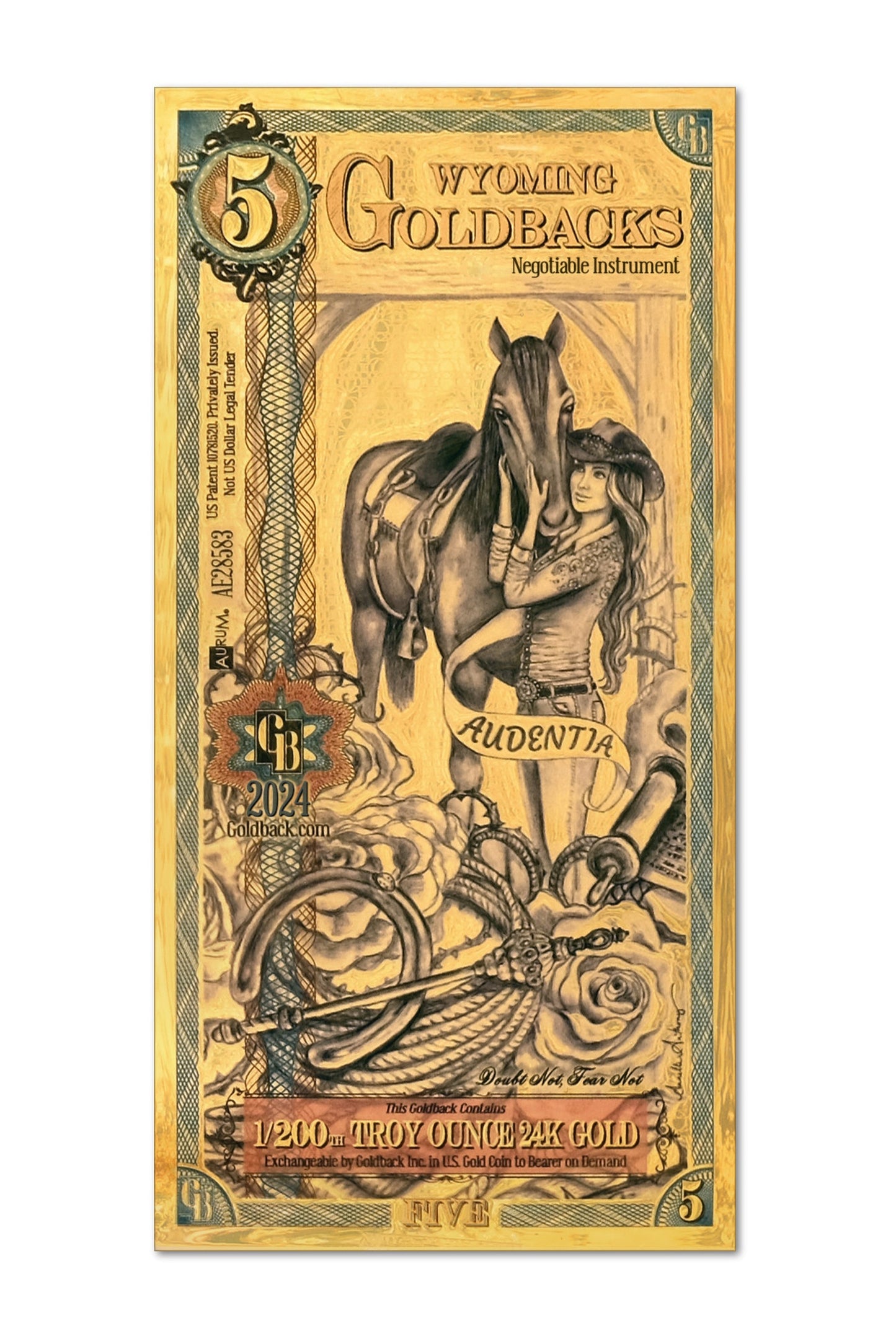 Wyoming 1/200 Troy OZ oro de 24 quilates (5)