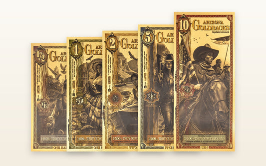 Arizona 5-Note Starter Set — ½, 1, 2, 5, 10 Goldbacks