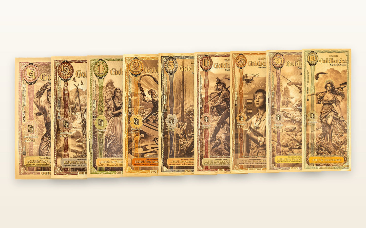 Idaho Complete Set — complete Goldback set
