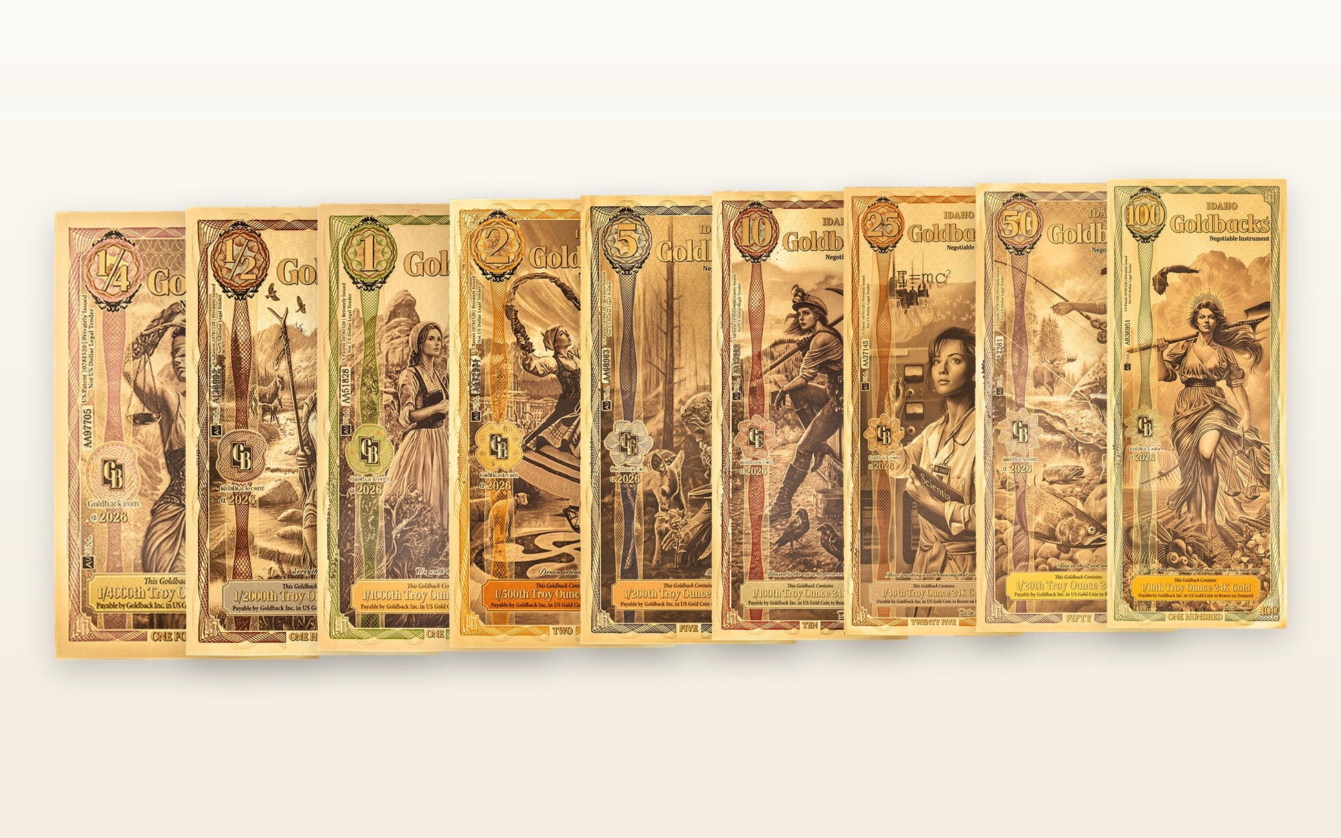 Idaho Complete Set — complete Goldback set