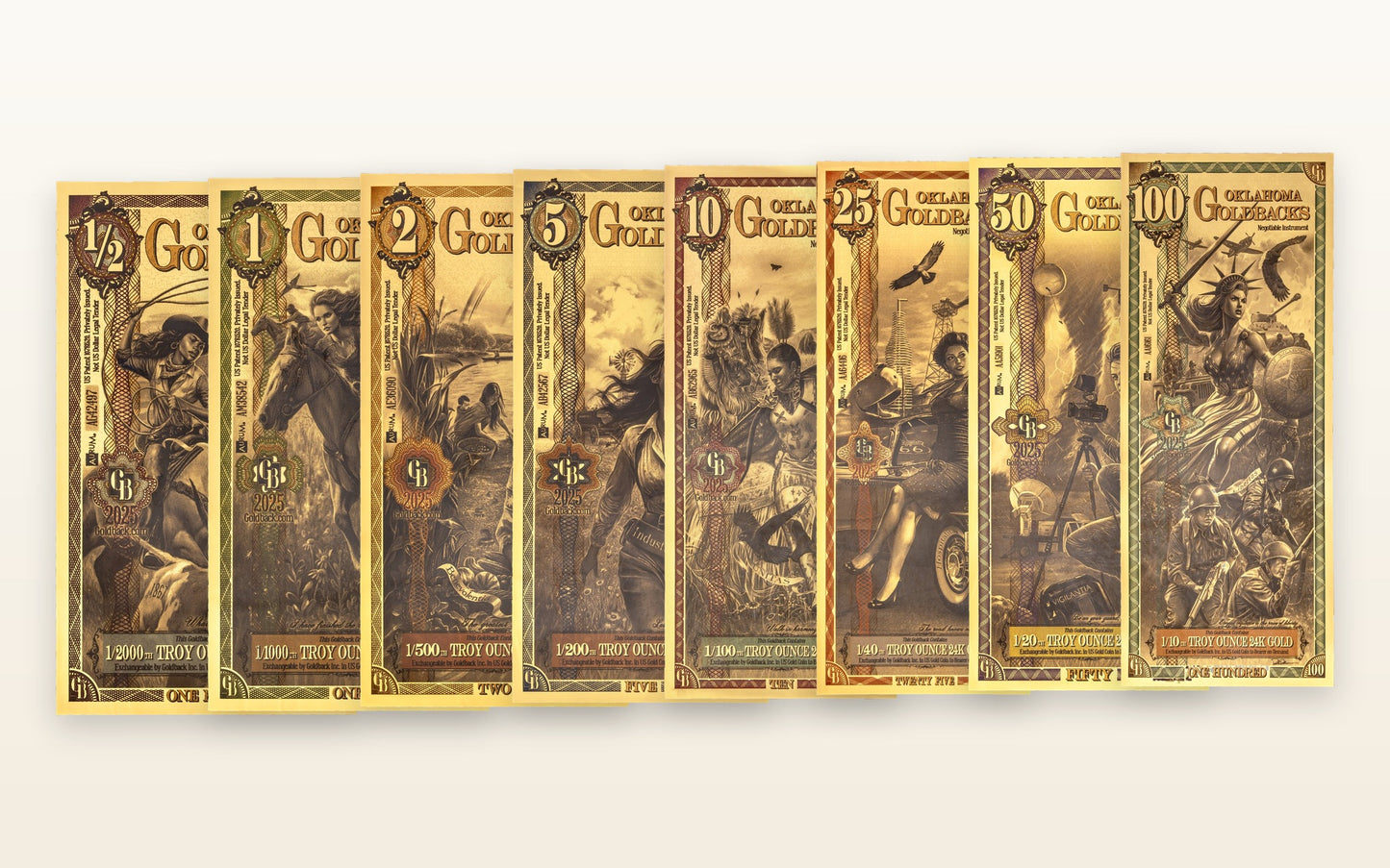 Oklahoma Complete Set — complete Goldback set