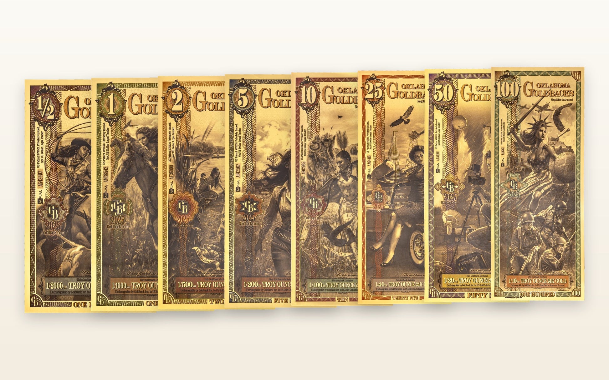 Oklahoma Complete Set — complete Goldback set