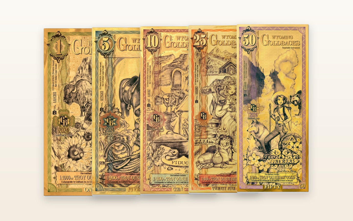 Wyoming Complete Set — complete Goldback set